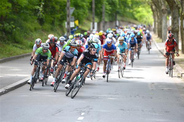 Geraint Thomas leads the pack